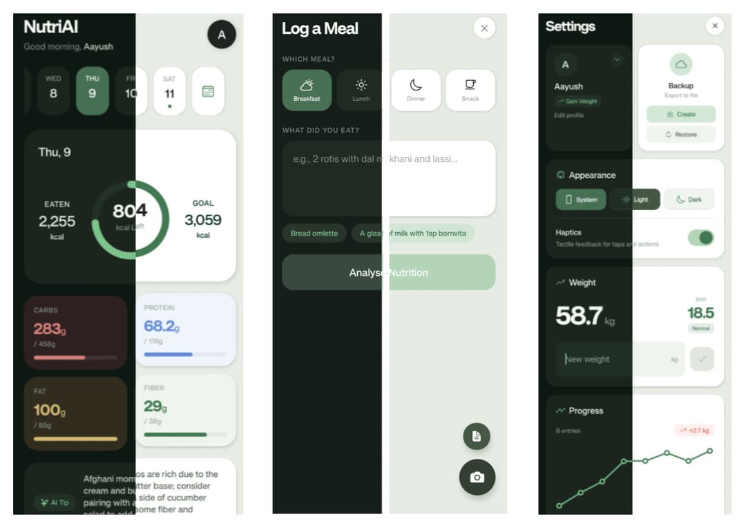 NutriAI – AI Nutrition Tracker